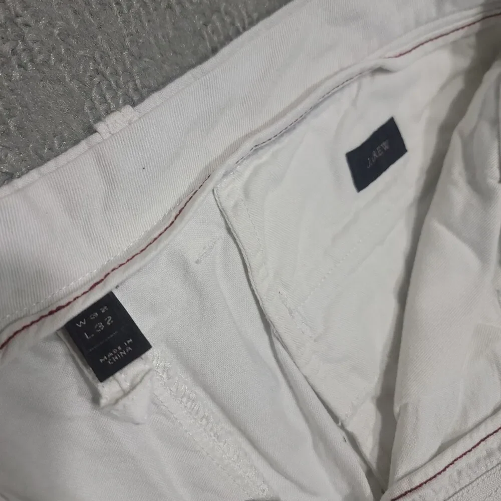 J. Crew 770 Jeans Mens 32x32 Straight Leg White Denim Cotton
